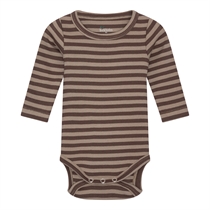 BIRKHOLM Stribet Rib Body Kashmir Brun & Chokolade Brun